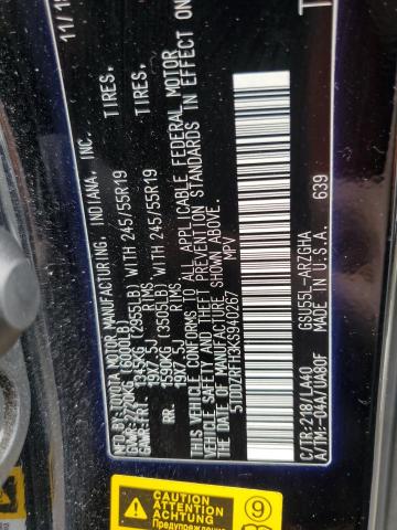 2019 TOYOTA HIGHLANDER 5TDDZRFH3KS940267