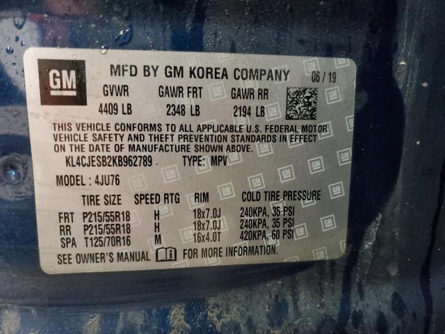 2019 BUICK ENCORE PRE KL4CJESB2KB962789