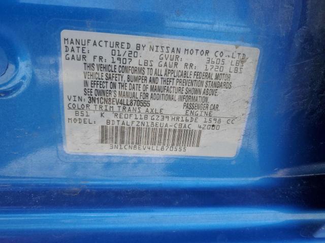 2020 NISSAN VERSA SV - 3N1CN8EV4LL870555