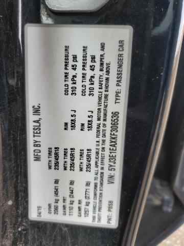 2019 TESLA MODEL 3 - 5YJ3E1EAXKF306536