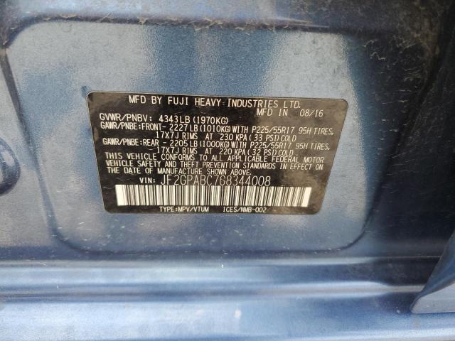 2016 SUBARU CROSSTREK - JF2GPABC7G8344008