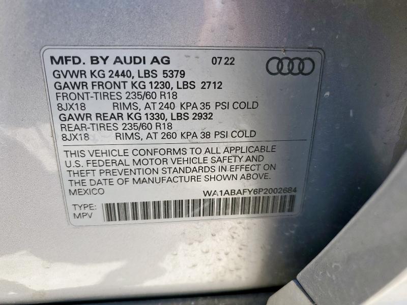 2023 AUDI Q5 PREMIUM - WA1ABAFY6P2002684