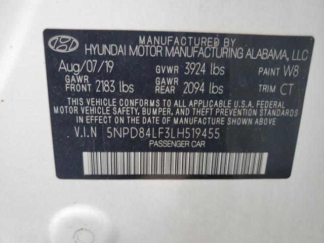 2020 HYUNDAI ELANTRA SE 5NPD84LF3LH519455