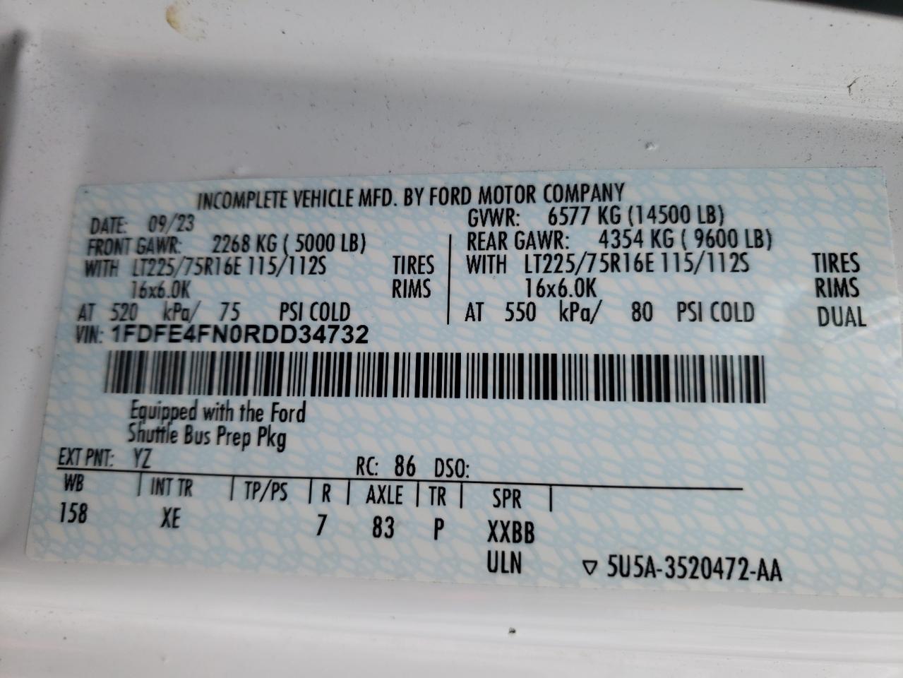 Lot #3271757667 2024 FORD ECONOLINE