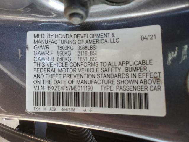 2021 HONDA INSIGHT EX - 19XZE4F57ME011190