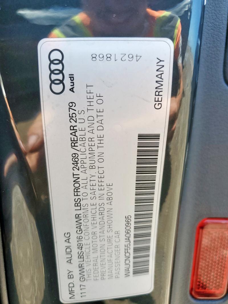 2018 AUDI A5 PRESTIG WAUCNCF55JA060965