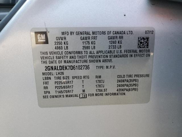 2013 CHEVROLET EQUINOX LT - 2GNALDEK7D6102736
