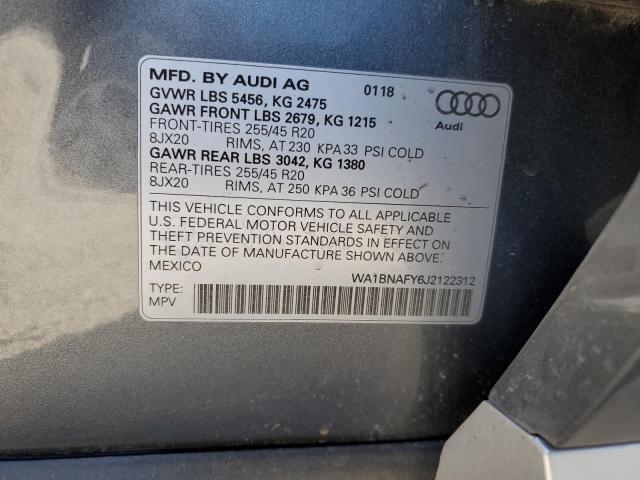 2018 AUDI Q5 WA1BNAFY6J2122312