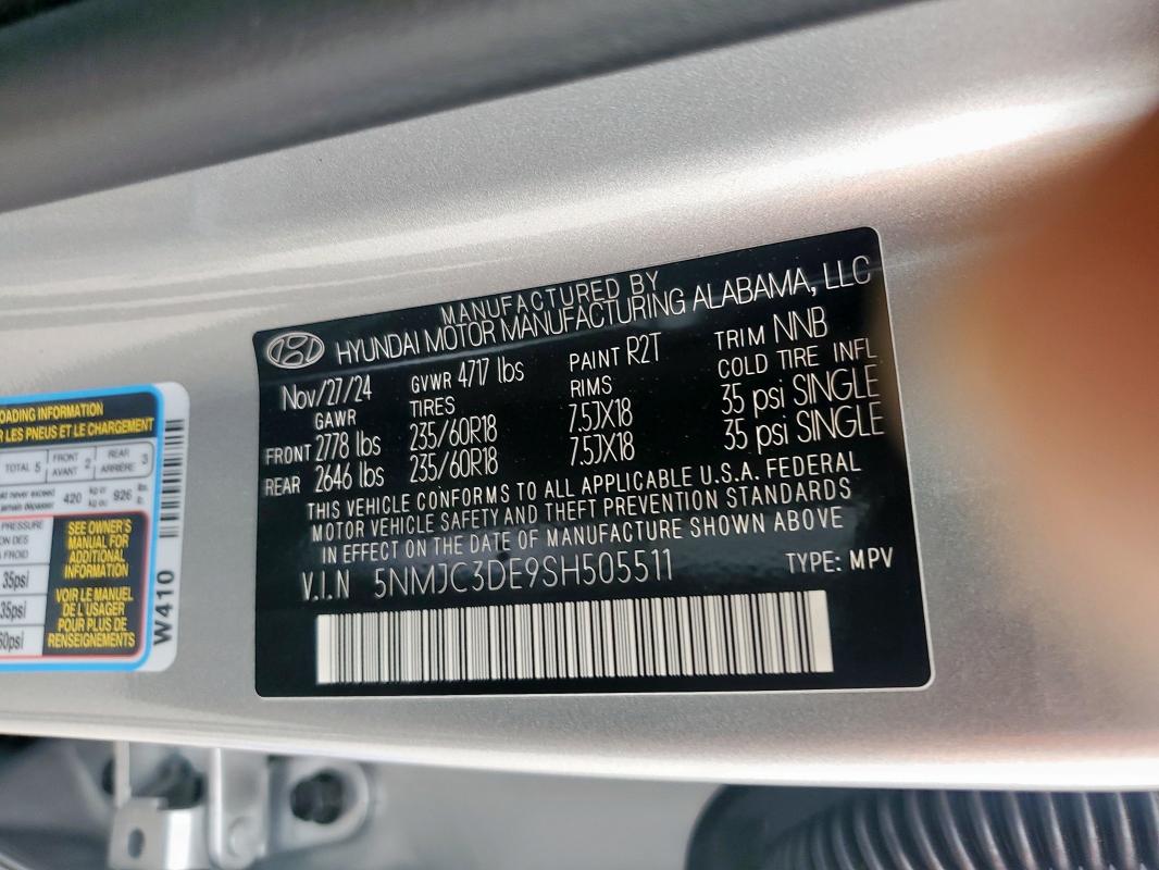 2025 HYUNDAI TUCSON SEL 5NMJC3DE9SH505511