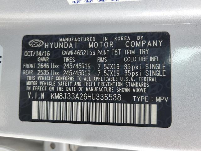 2017 HYUNDAI TUCSON LIM - KM8J33A26HU336538
