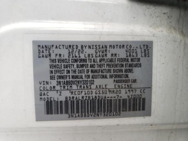 2022 NISSAN SENTRA SR 3N1AB8DV2NY320102
