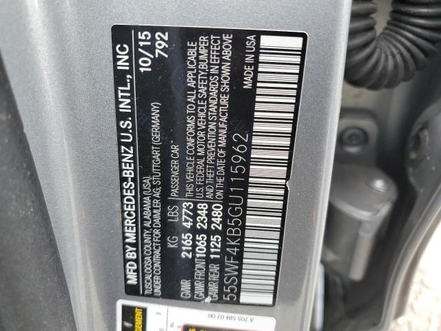 2016 MERCEDES-BENZ C300 4MATI 55SWF4KB5GU115962