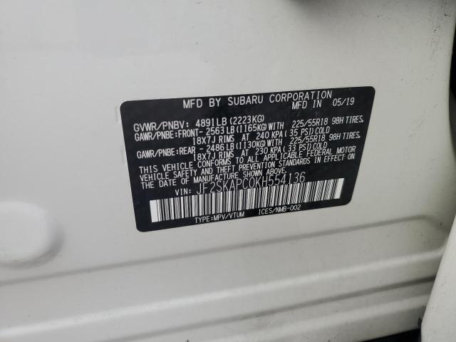 2019 SUBARU FORESTER S JF2SKAPC0KH554136