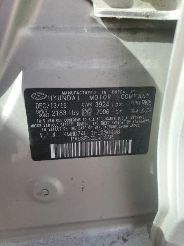 2017 HYUNDAI ELANTRA SE - KMHD74LF1HU350998