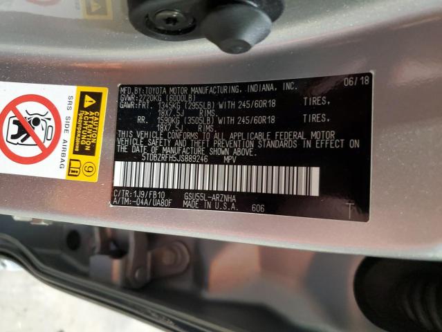 2018 TOYOTA HIGHLANDER - 5TDBZRFH5JS889246