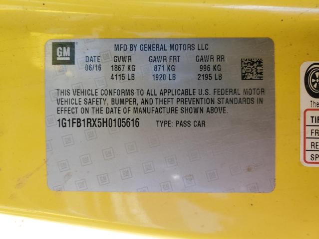 2017 CHEVROLET CAMARO LT 1G1FB1RX5H0105616