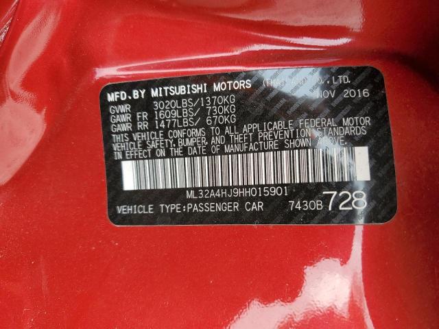 2017 MITSUBISHI MIRAGE SE - ML32A4HJ9HH015901