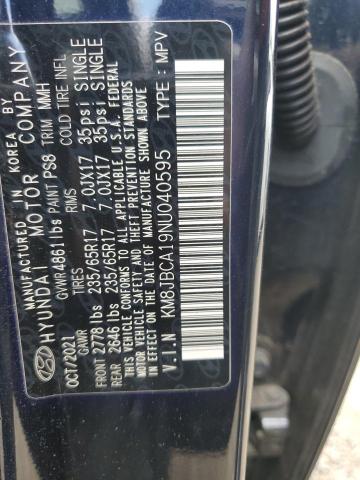 2022 HYUNDAI TUCSON BLU KM8JBCA19NU040595