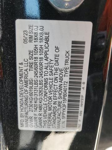2023 HONDA RIDGELINE 5FPYK3F15PB040172