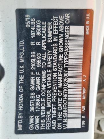 2019 HONDA CIVIC EX - SHHFK7H67KU225007