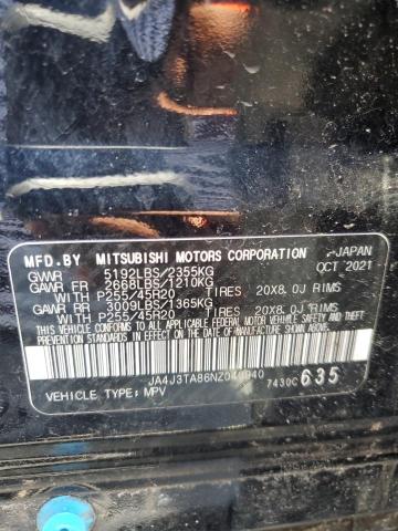 2022 MITSUBISHI OUTLANDER JA4J3TA86NZ040940