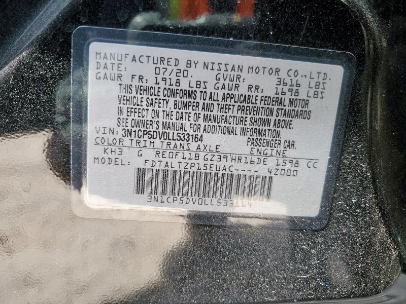 2020 NISSAN KICKS SR 3N1CP5DV0LL533164