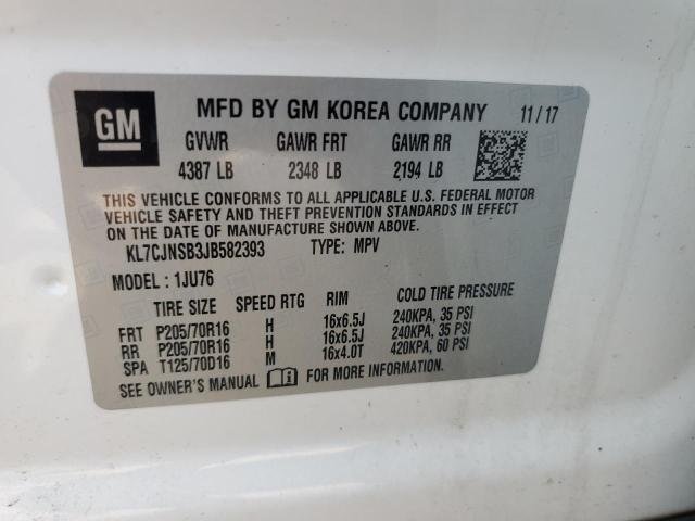 2018 CHEVROLET TRAX LS KL7CJNSB3JB582393