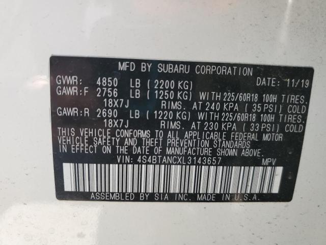 2020 SUBARU OUTBACK LI 4S4BTANCXL3143657