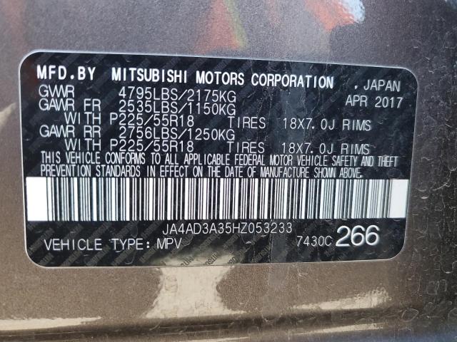 2017 MITSUBISHI OUTLANDER - JA4AD3A35HZ053233