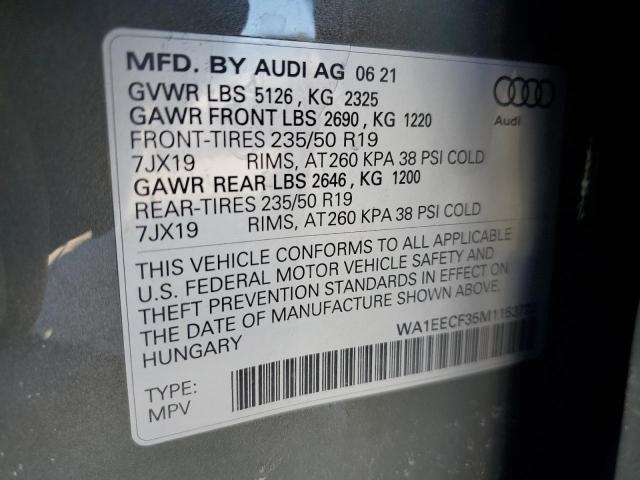 wa1eecf35m1153722 - 2021 Audi q3 premium plus s line 45 - #56537615