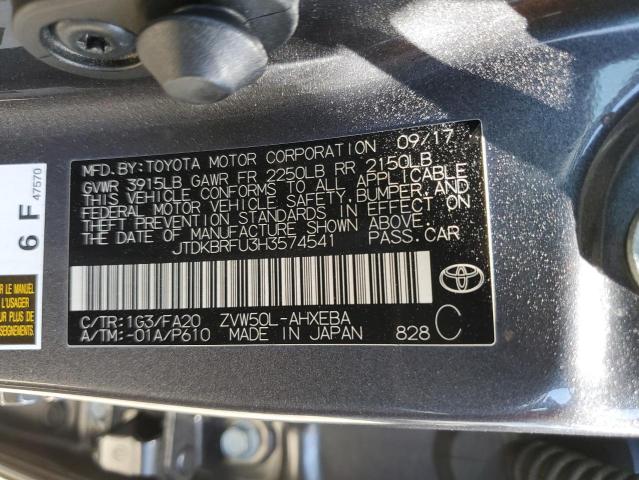 2017 TOYOTA PRIUS - JTDKBRFU3H3574541