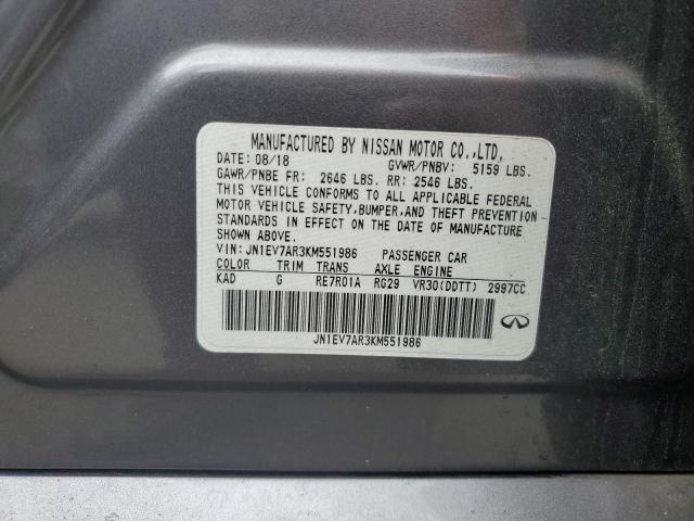2019 INFINITI Q50 LUXE - JN1EV7AR3KM551986