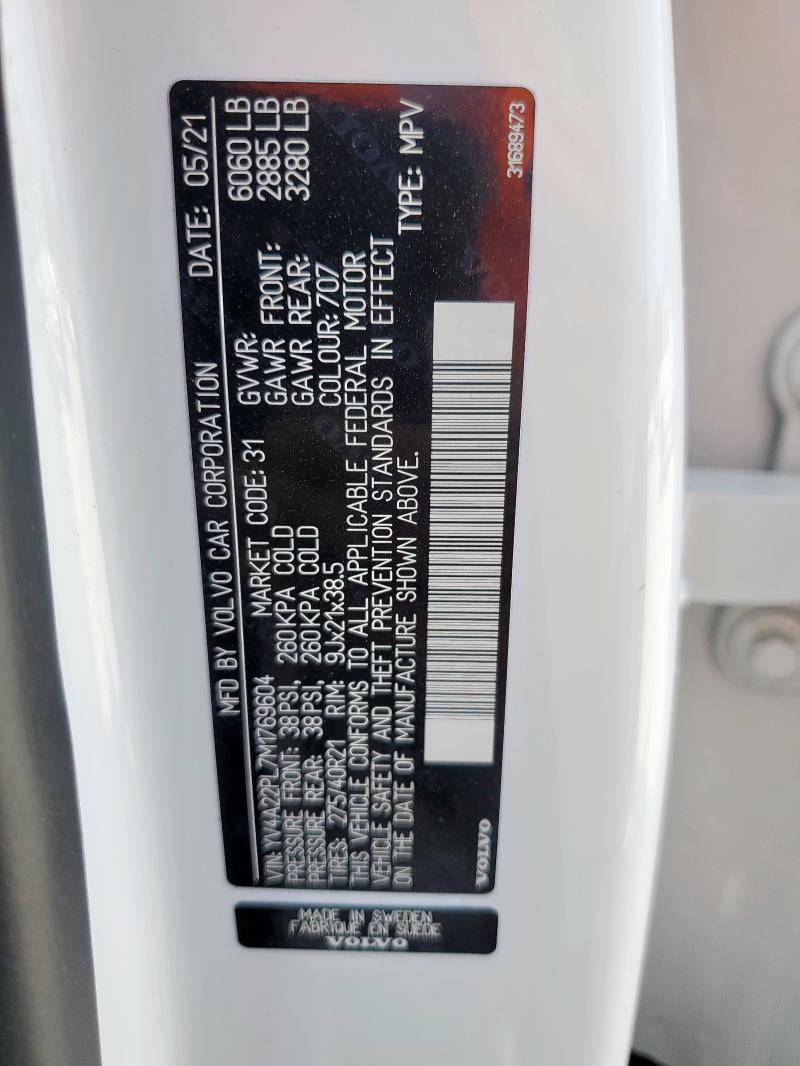 2021 VOLVO XC90 T6 IN YV4A22PL7M1769604
