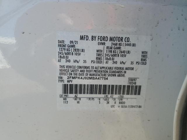 2021 FORD EDGE SEL - 2FMPK4J92MBA47754