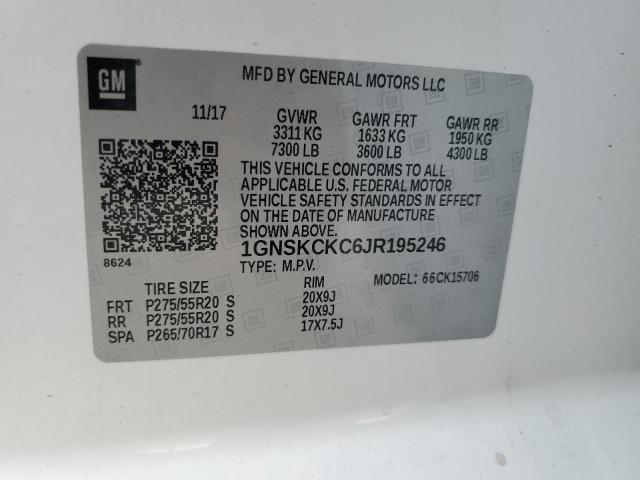 2018 CHEVROLET TAHOE K150 - 1GNSKCKC6JR195246