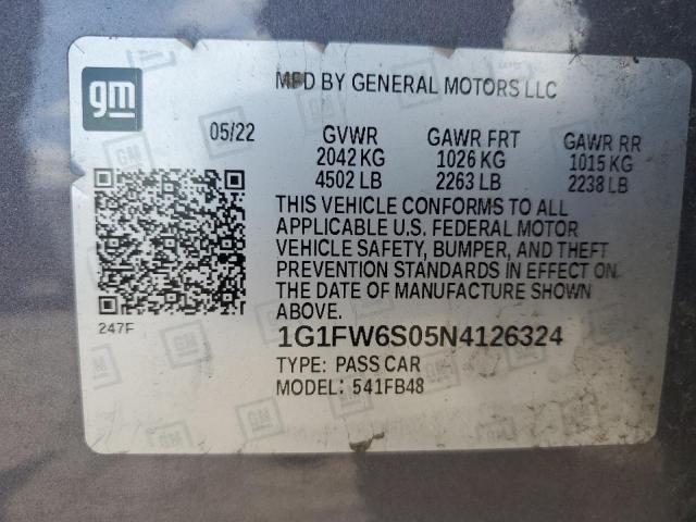 2022 CHEVROLET BOLT EV 1L 1G1FW6S05N4126324