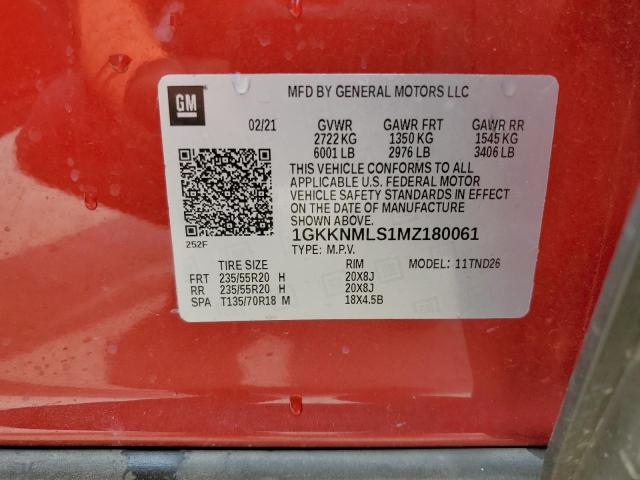 2021 GMC ACADIA SLT - 1GKKNMLS1MZ180061
