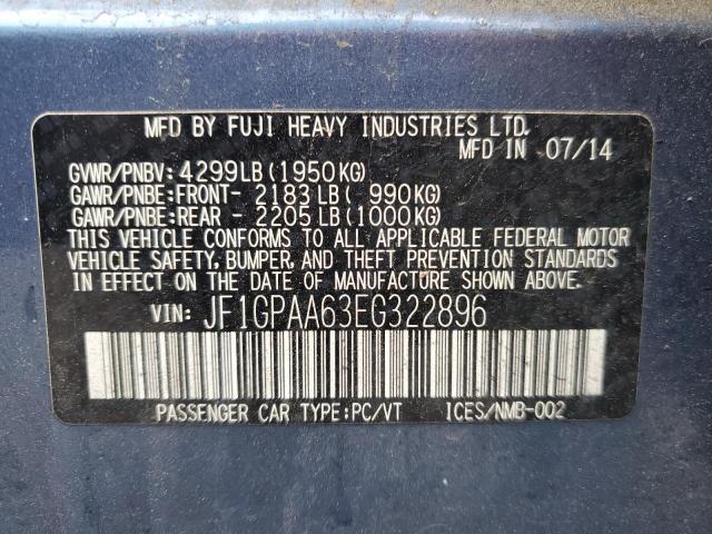 2014 SUBARU IMPREZA - JF1GPAA63EG322896