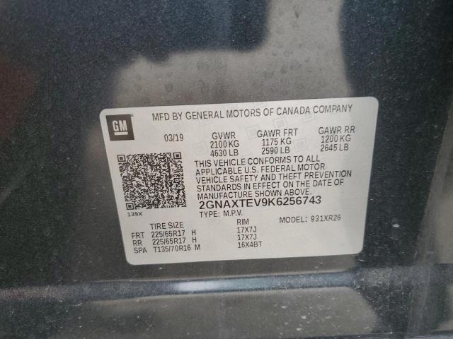 2019 CHEVROLET EQUINOX LT - 2GNAXTEV9K6256743