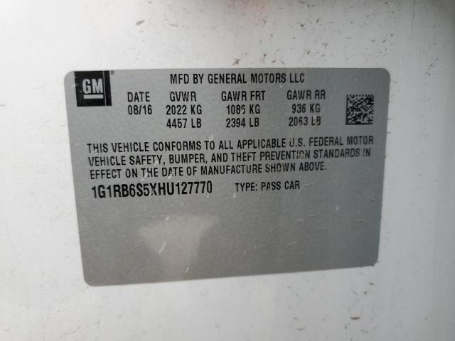 2017 CHEVROLET VOLT PREMI 1G1RB6S5XHU127770