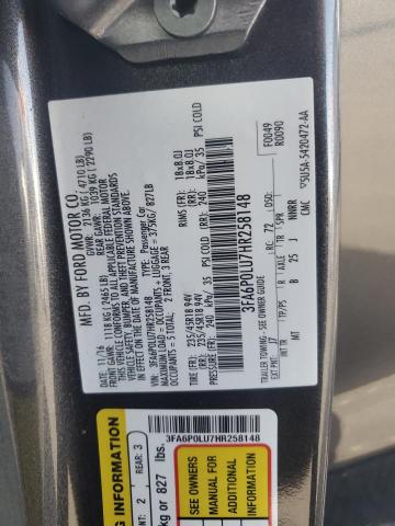 2017 FORD FUSION SE - 3FA6P0LU7HR258148