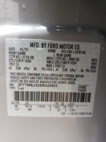 2025 FORD MAVERICK X 3FTTW8J33SRA25903