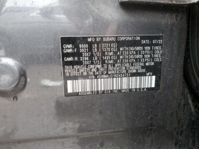 2022 SUBARU ASCENT ONY 4S4WMAJD1N3454751
