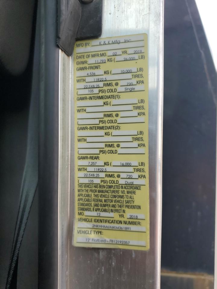 Lot #3303635927 2019 KENWORTH CONSTRUCTI