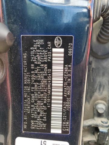2021 TOYOTA CAMRY LE - 4T1R11AK8MU495410