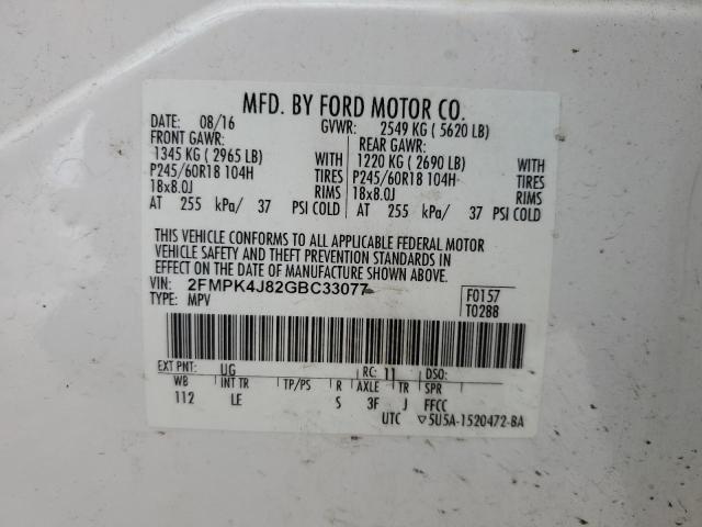 2016 FORD EDGE SEL - 2FMPK4J82GBC33077