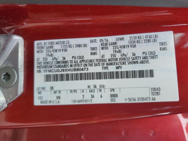 2017 FORD ESCAPE TIT 1FMCU0J9XHUB80473