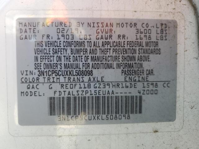 2019 NISSAN KICKS S - 3N1CP5CUXKL508098