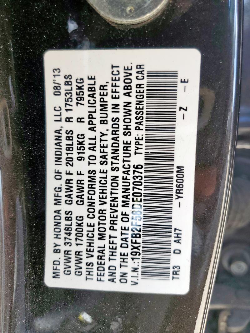 2013 HONDA CIVIC LX - 19XFB2F58DE070376