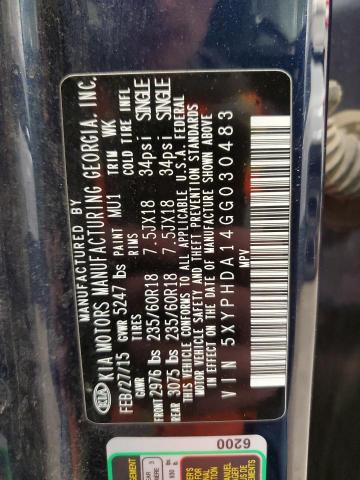 2016 KIA SORENTO EX - 5XYPHDA14GG030483